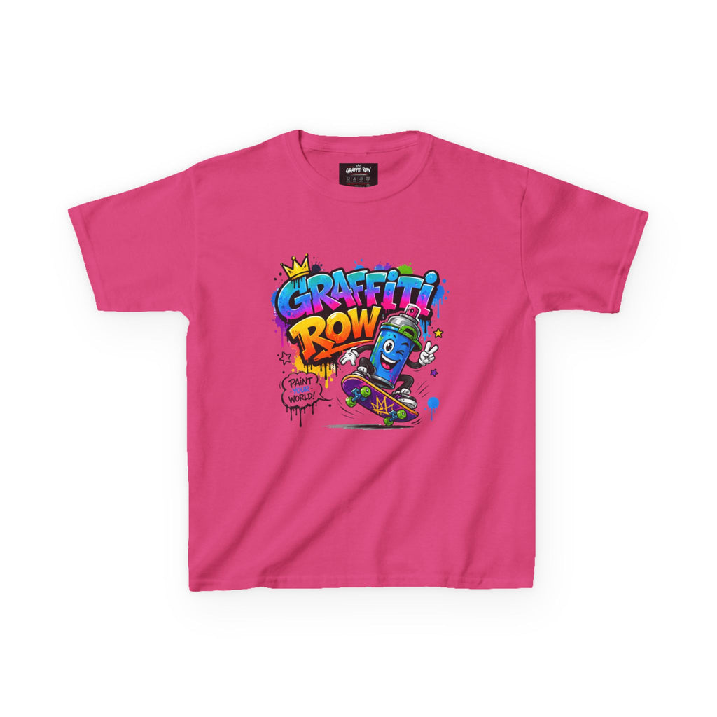 Kids Graffiti Crew T‑Shirt – Skateboard Spray Can Design