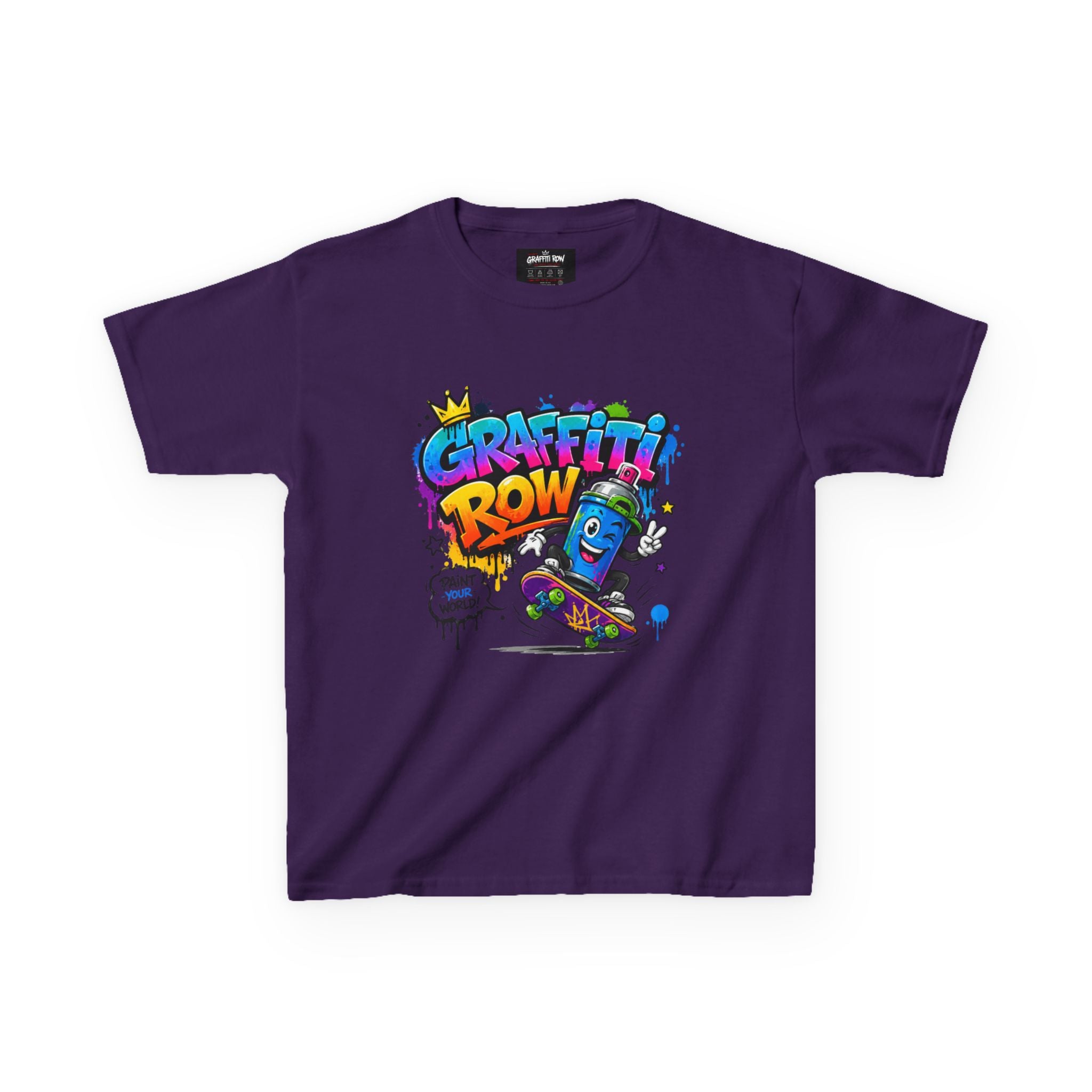Kids Graffiti Crew T‑Shirt – Skateboard Spray Can Design