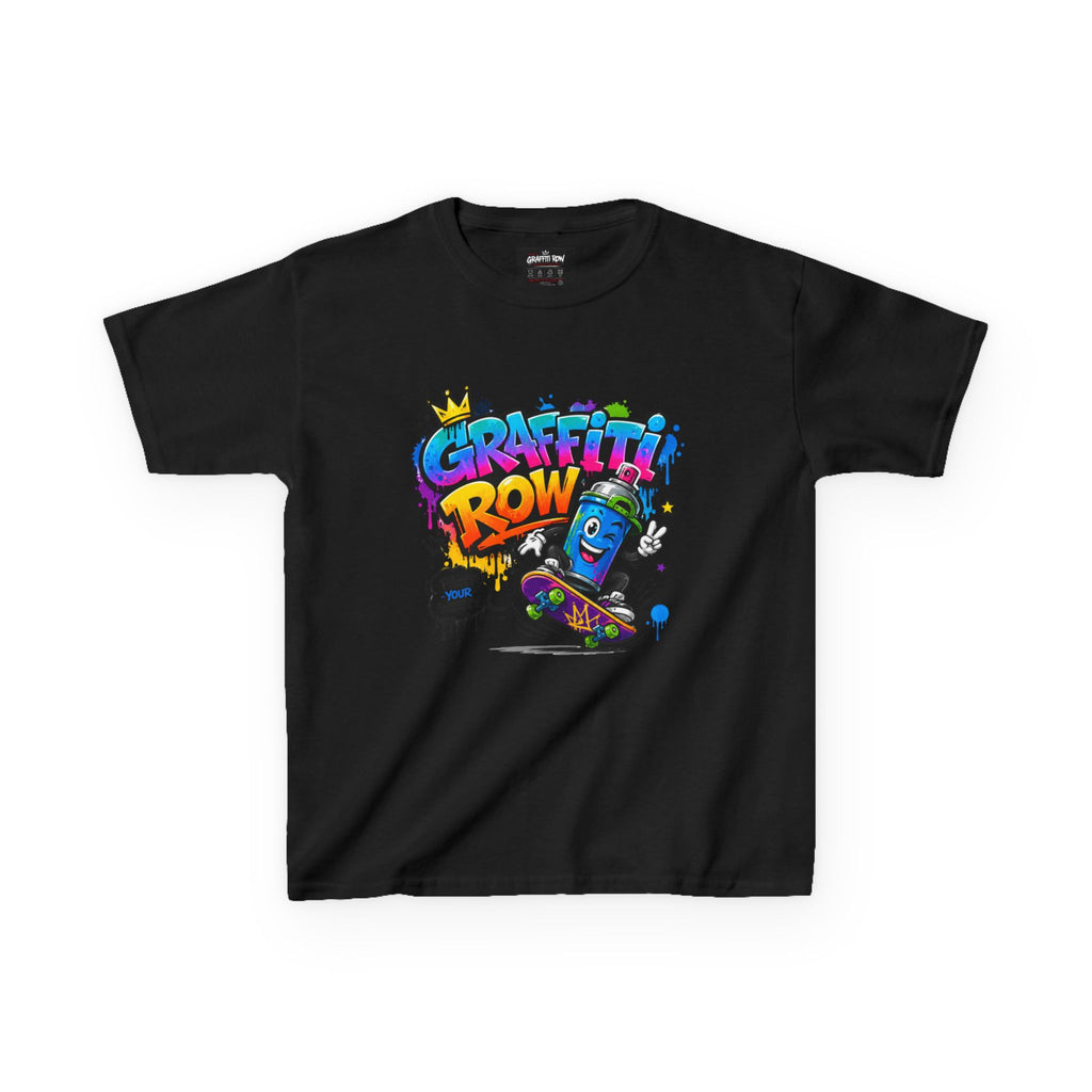 Kids Graffiti Crew T‑Shirt – Skateboard Spray Can Design