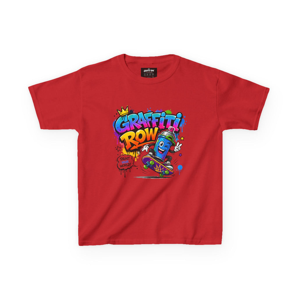 Kids Graffiti Crew T‑Shirt – Skateboard Spray Can Design
