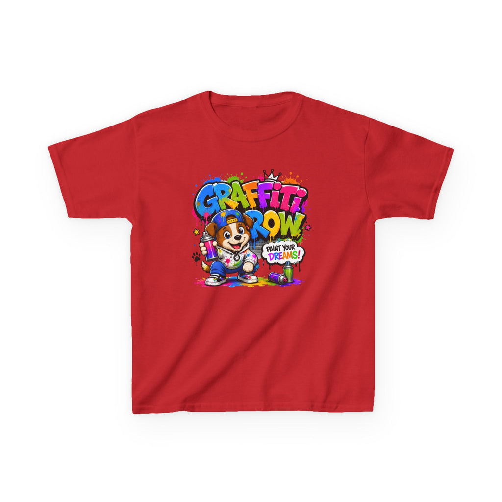 Kids Tee — Colorful 'Graffiti GROW' Street Art Puppy Shirt