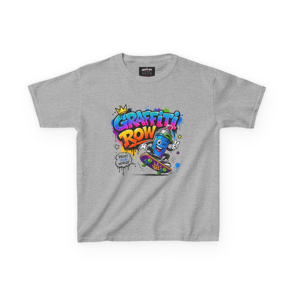 Kids Graffiti Crew T‑Shirt – Skateboard Spray Can Design