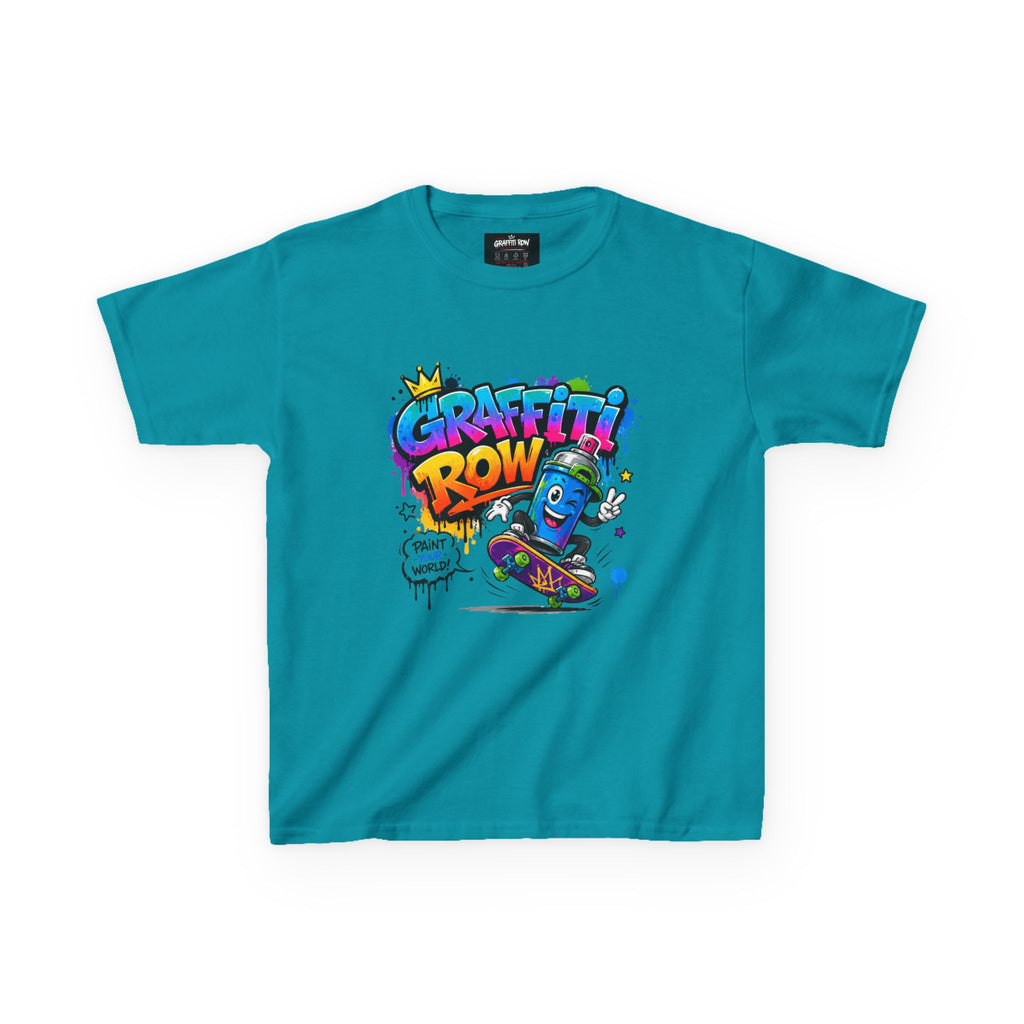 Kids Graffiti Crew T‑Shirt – Skateboard Spray Can Design