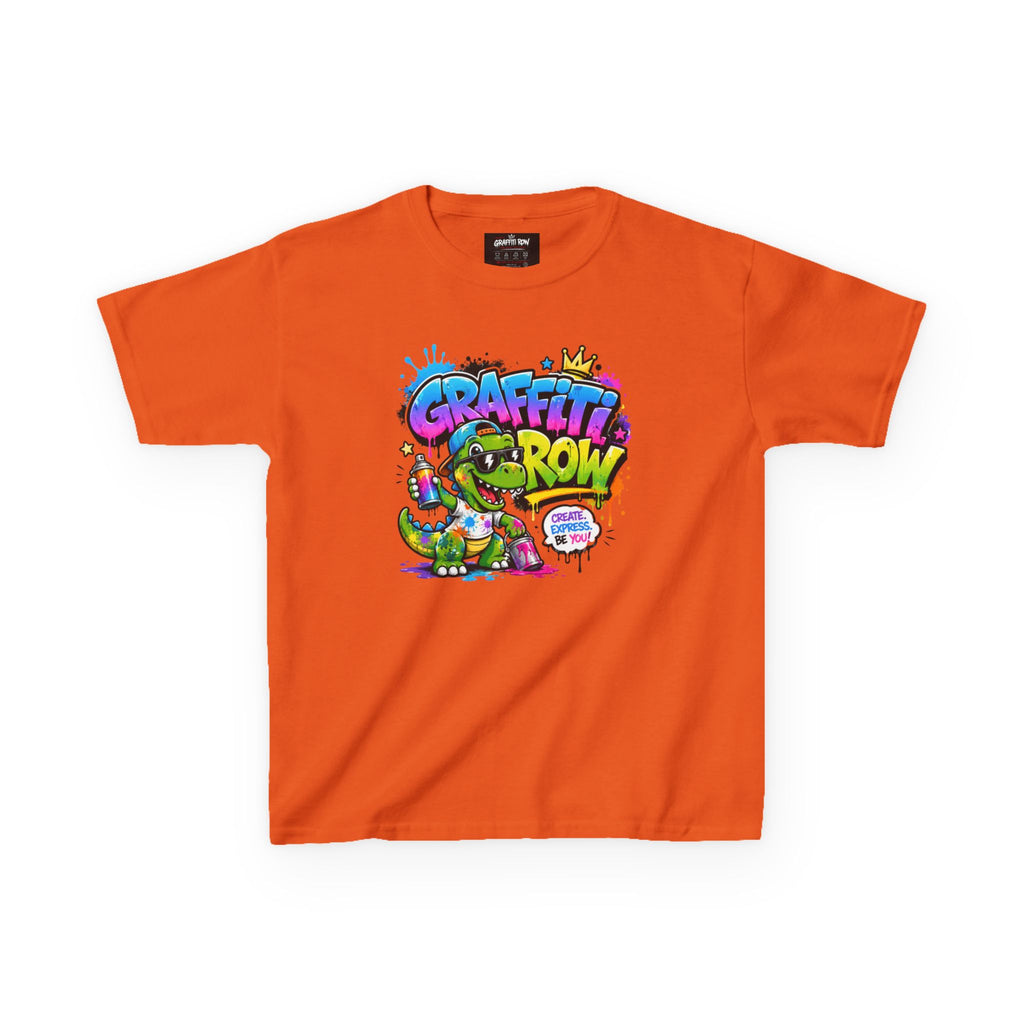 Graffiti Grow Kids T‑Shirt — Colorful Urban Dino Design